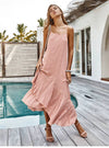 Boho Asymmetrical Midi Dress in Pink