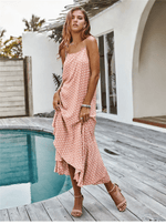 Boho Asymmetrical Midi Dress in Pink