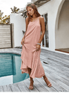 Boho Asymmetrical Midi Dress in Pink