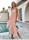 Boho Asymmetrical Midi Dress in Pink