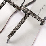 Boho Beaded Sandals Black