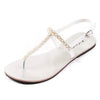 Boho Beaded Sandals White