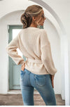 Boho Beige Knit Cardigan