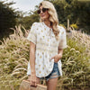 Boho Blouse with Gold Flowers