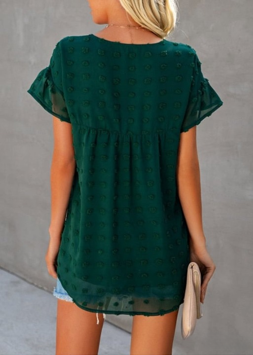 Boho Blouse Ruffle Short Sleeve