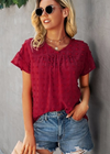 Boho Blouse Ruffle Short Sleeve