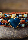 Boho Bracelet - Jasper Apatite Heart