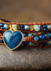 Boho Bracelet - Jasper Apatite Heart