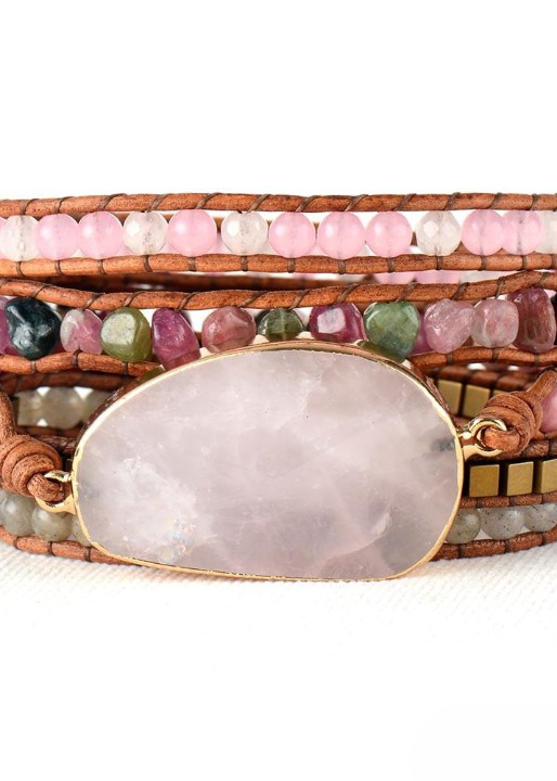 Boho Beaded Bracelets - Pink Tourmaline