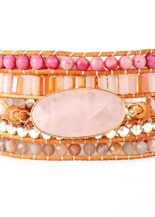 Boho Bracelet - Pink Pastel Rhodonite