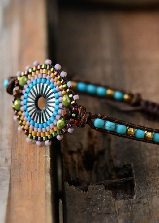 Leather Wrap Boho Bracelet for Womens