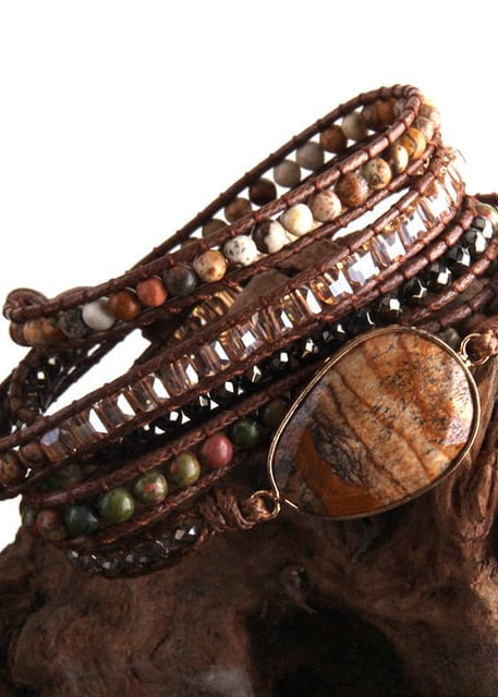 Boho Bracelet - Crystal and Natural Stones