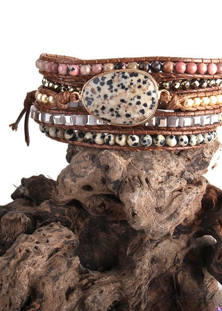 Boho Bracelet - Crystal and Natural Stones