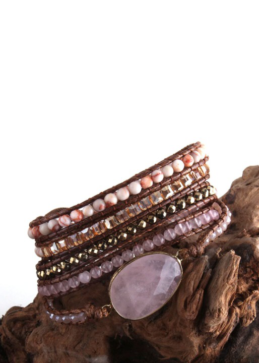 Boho Bracelet - Crystal and Natural Stones