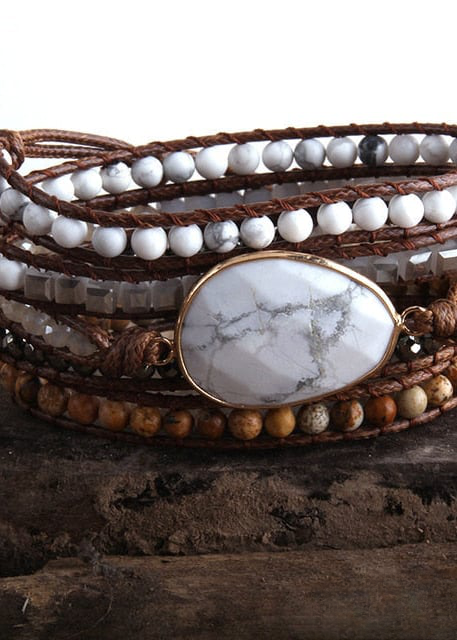 Boho Bracelet - Crystal and Natural Stones