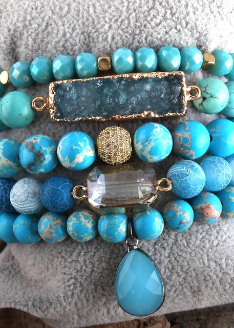 Boho Beaded Wrap Bracelet for Womens