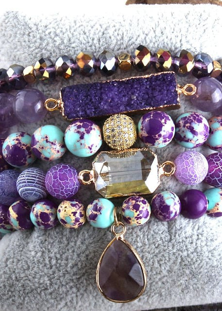 Boho Beaded Wrap Bracelet for Womens