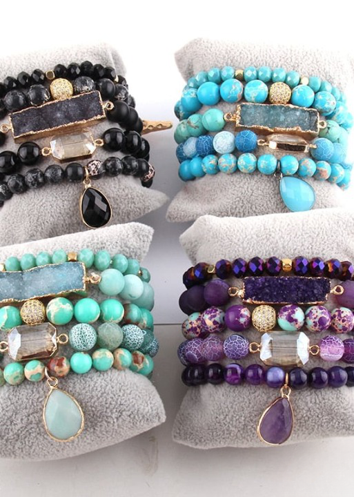 Boho Beaded Wrap Bracelet for Womens