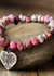 Stretchy Boho Bracelet - Natural Rhodonite