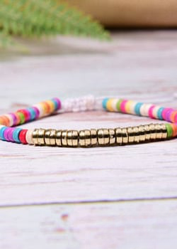Boho Bracelet - Colorful Shell Gold