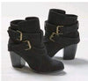 Boho Buckle Strap Heeled High Boots