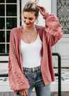 Boho cardigan sleeves oversized with relief