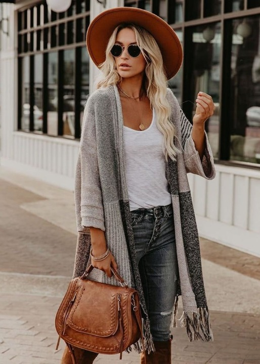 Boho Long Cardigan with Fringes