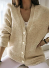 Boho Short Cardigan Buttoned Solid Color