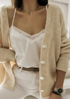 Boho Short Cardigan Buttoned Solid Color