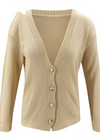 Boho Short Cardigan Buttoned Solid Color