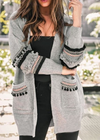 Boho Cardigan Mid-length Stylish pompom pattern