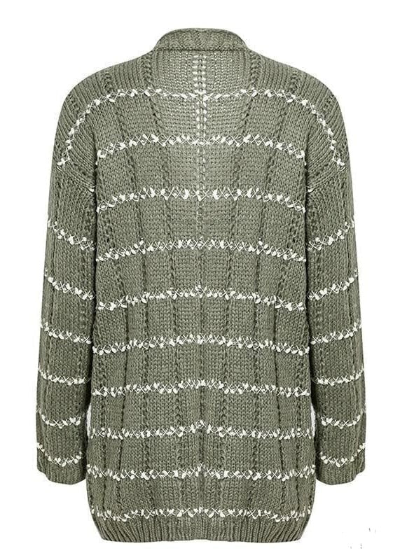 Boho Cardigan Mid-length green with relief pattern