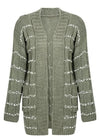 Boho Cardigan Mid-length green with relief pattern