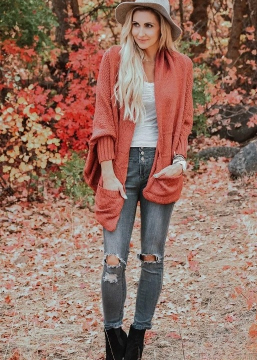 Boho Cardigan baldy closed cuff solid color