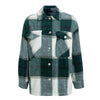 Boho Checked Shirt Jacket in White / Green