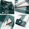 Boho Checked Shirt Jacket in White / Green