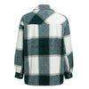 Boho Checked Shirt Jacket in White / Green