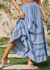 Boho Chic Blue Maxi Skirt with cord