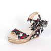 Boho Chic Floral Wedge Sandals