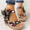 Boho Chic Floral Wedge Sandals