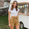 Boho Chic High-Waisted Camel Short