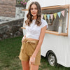 Boho Chic High-Waisted Camel Short