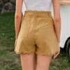 Boho Chic High-Waisted Camel Short