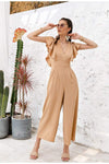 Boho Chic Jumpsuit in Beige