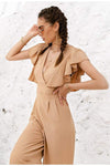 Boho Chic Jumpsuit in Beige