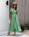 Boho Chic Long Dress in Green