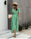 Boho Chic Long Dress in Green