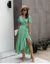 Boho Chic Long Dress in Green