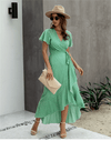 Boho Chic Long Dress in Green