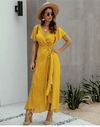 Boho Chic Long Dress in Yellow